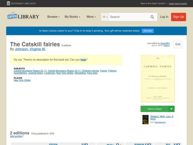 Open Library: The Catskill Fairies eBook