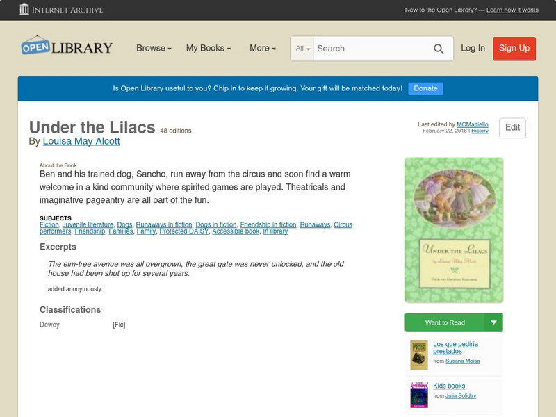 Open Library: Under the Lilacs eBook