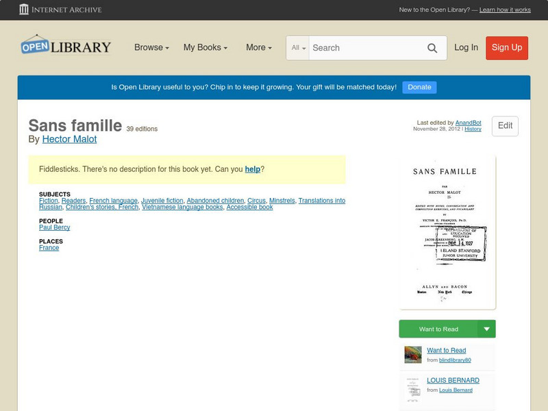 Open Library: Sans Famille eBook