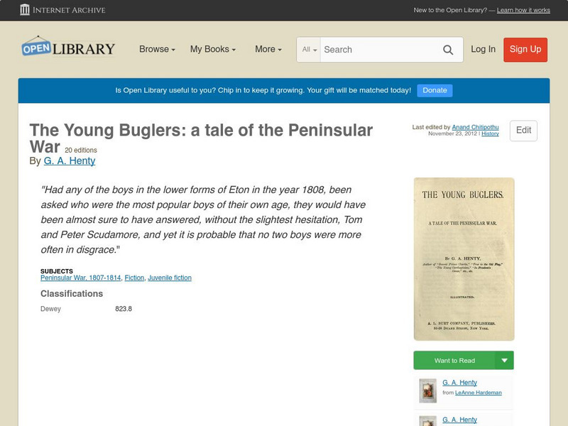 Open Library: The Young Buglers: A Tale of the Peninsular War eBook Open Library: The Young Buglers: A Tale of the Peninsular War eBook