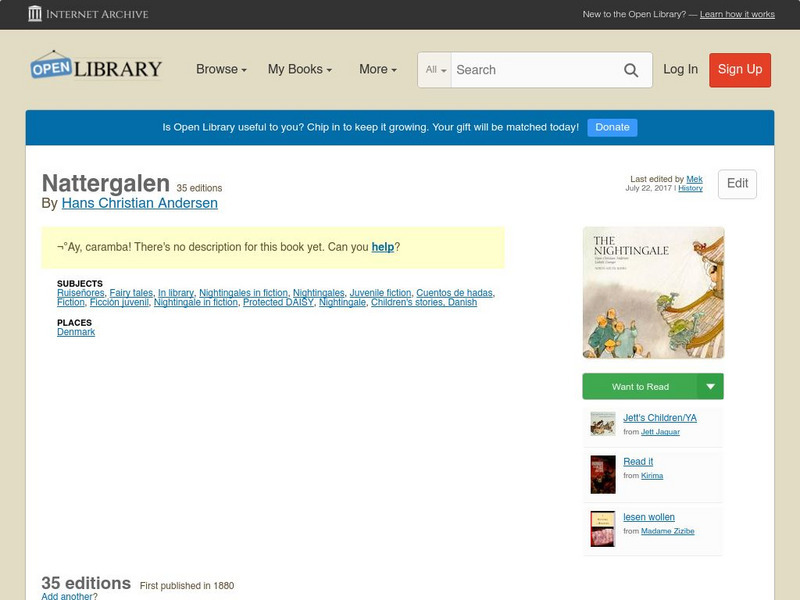 Open Library: Nattergalen eBook Open Library: Nattergalen eBook