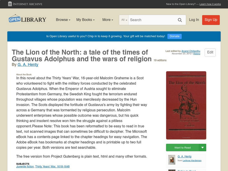 Open Library: The Lion of the North eBook Open Library: The Lion of the North eBook