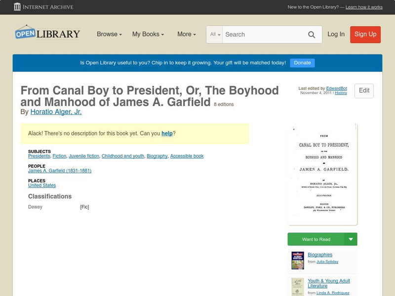Open Library: From Canal Boy to President eBook Open Library: From Canal Boy to President eBook
