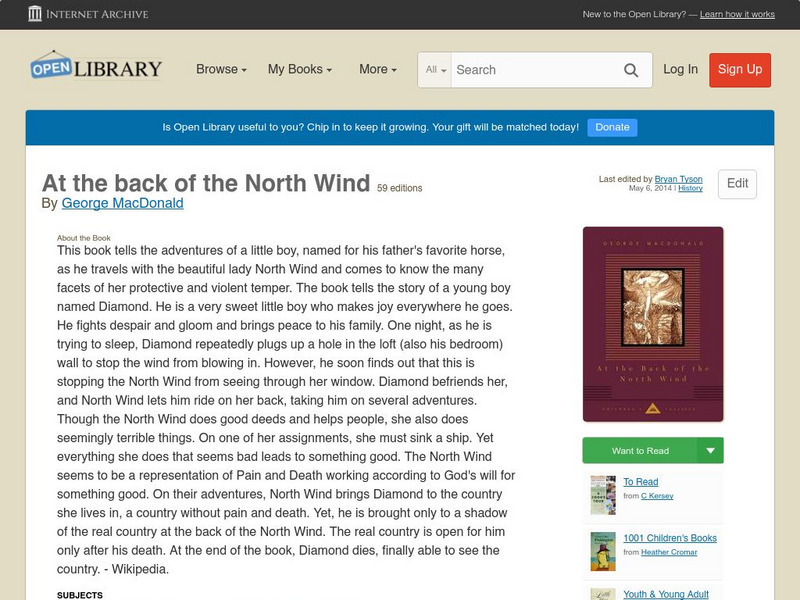 Open Library: At the Back of the North Wind eBook