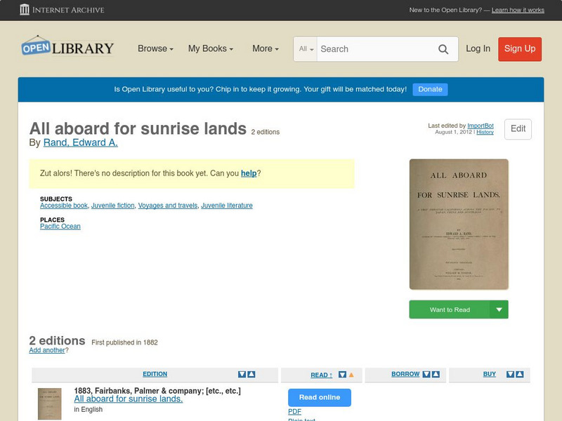 Open Library: All Aboard for Sunrise Lands eBook Open Library: All Aboard for Sunrise Lands eBook