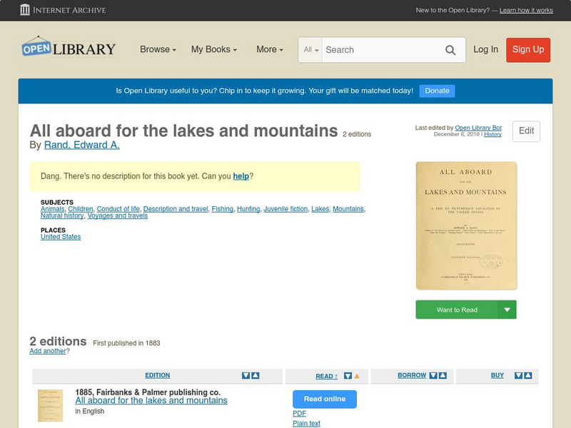 Open Library: All Aboard for the Lakes and Mountains eBook