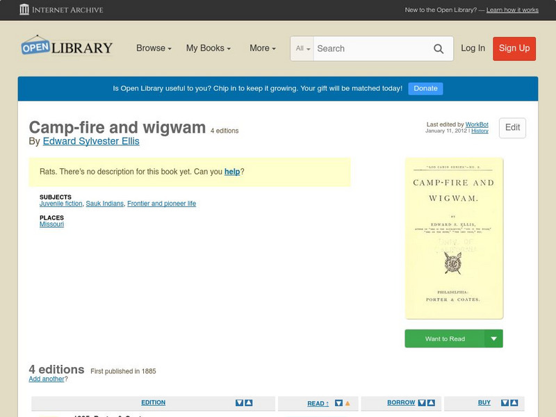 Open Library: Camp Fire and Wigwam eBook Open Library: Camp Fire and Wigwam eBook
