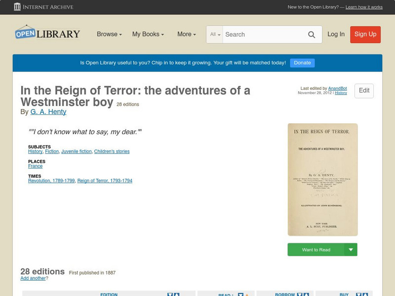 Open Library: In the Reign of Terror: The Adventures of a Westminster Boy eBook Open Library: In the Reign of Terror: The Adventures of a Westminster Boy eBook