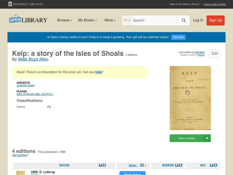 Open Library: Kelp: A Story of the Isles of Shoals eBook Open Library: Kelp: A Story of the Isles of Shoals eBook