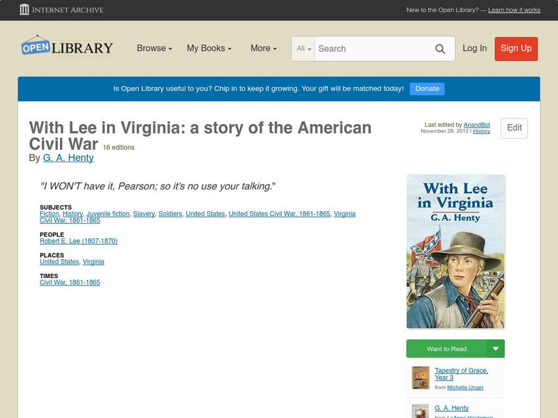 Open Library: With Lee in Virginia: A Story of the American Civil War eBook Open Library: With Lee in Virginia: A Story of the American Civil War eBook