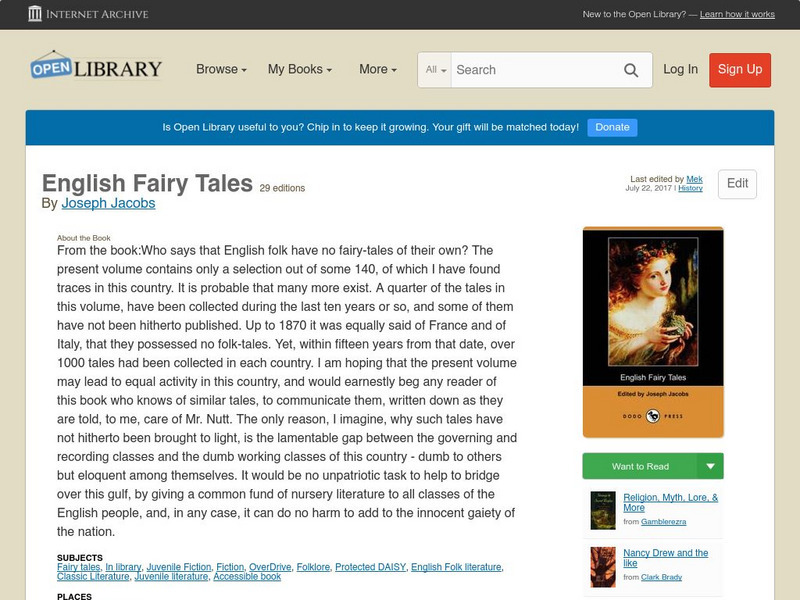 Open Library: English Fairy Tales eBook