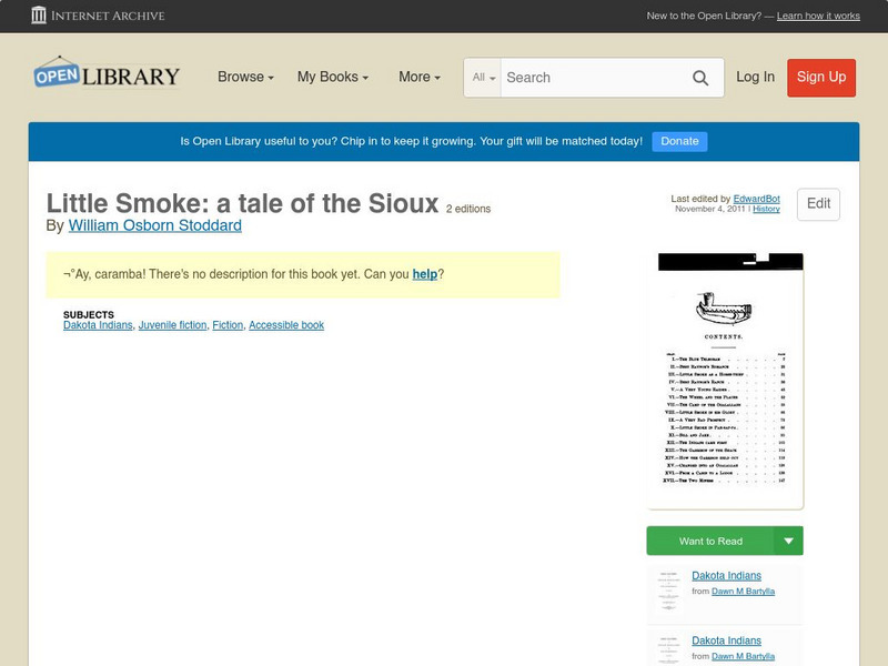 Open Library: Little Smoke: A Tale of the Sioux eBook Open Library: Little Smoke: A Tale of the Sioux eBook