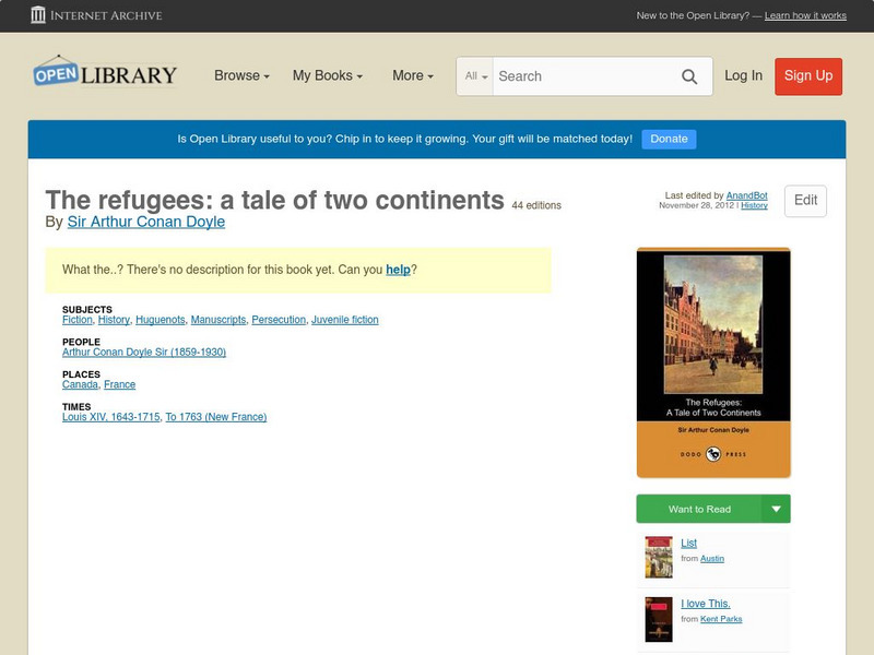 Open Library: The Refugees: A Tale of Two Continents eBook Open Library: The Refugees: A Tale of Two Continents eBook