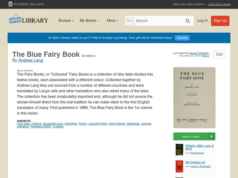 Open Library: The Blue Fairy Book eBook Open Library: The Blue Fairy Book eBook