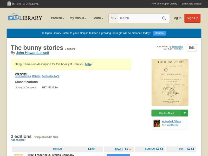 Open Library: The Bunny Stories eBook