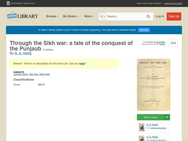 Open Library: Through the Sikh War eBook Open Library: Through the Sikh War eBook
