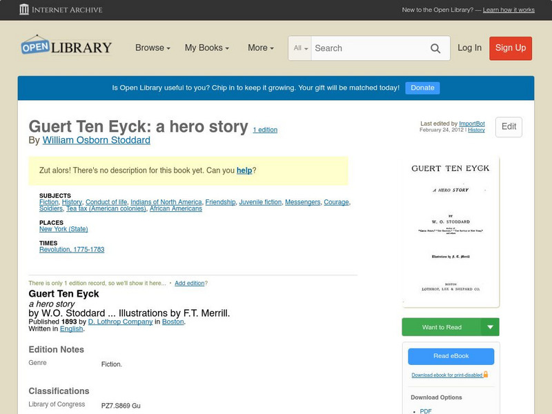Open Library: Guert Ten Eyck: A Hero Story eBook Open Library: Guert Ten Eyck: A Hero Story eBook