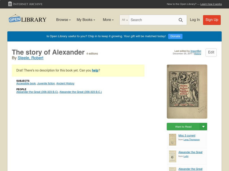 Open Library: The Story of Alexander eBook