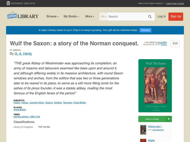 Open Library: Wulf the Saxon: A Story of the Norman Conquest eBook Open Library: Wulf the Saxon: A Story of the Norman Conquest eBook