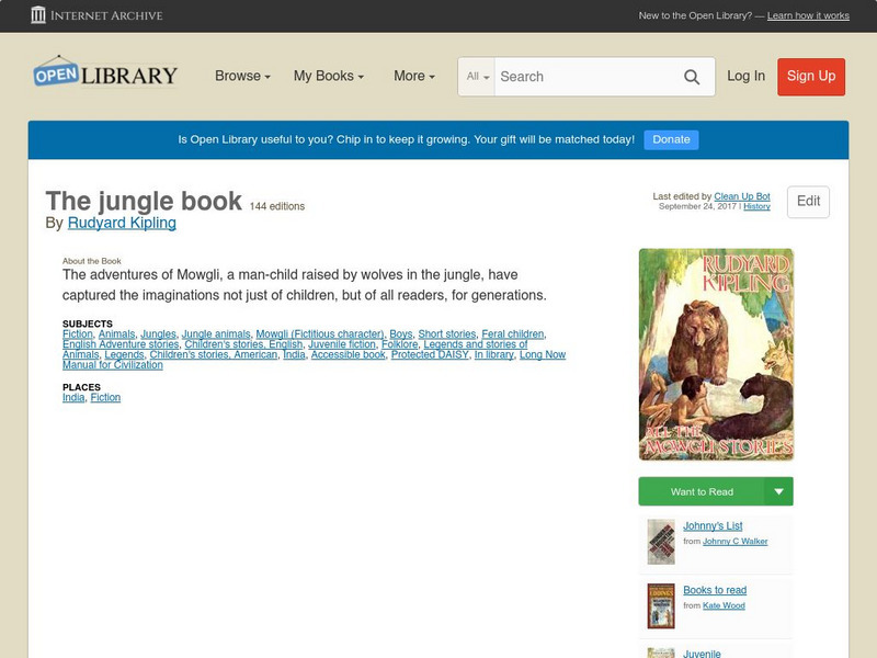 Open Library: The Jungle Book eBook