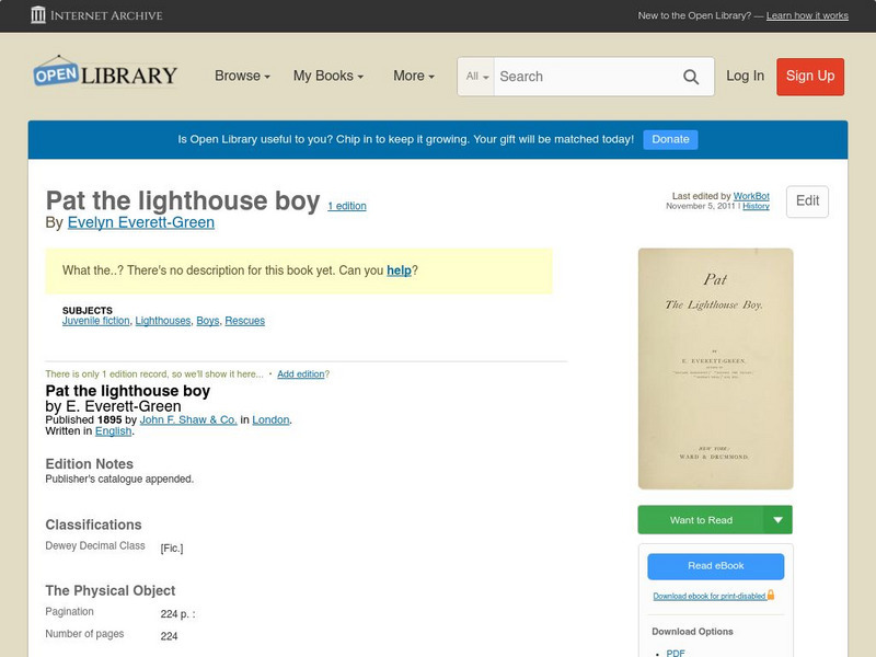 Open Library: Pat the Lighthouse Boy eBook Open Library: Pat the Lighthouse Boy eBook