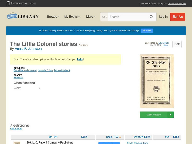 Open Library: The Little Colonel Stories eBook Open Library: The Little Colonel Stories eBook