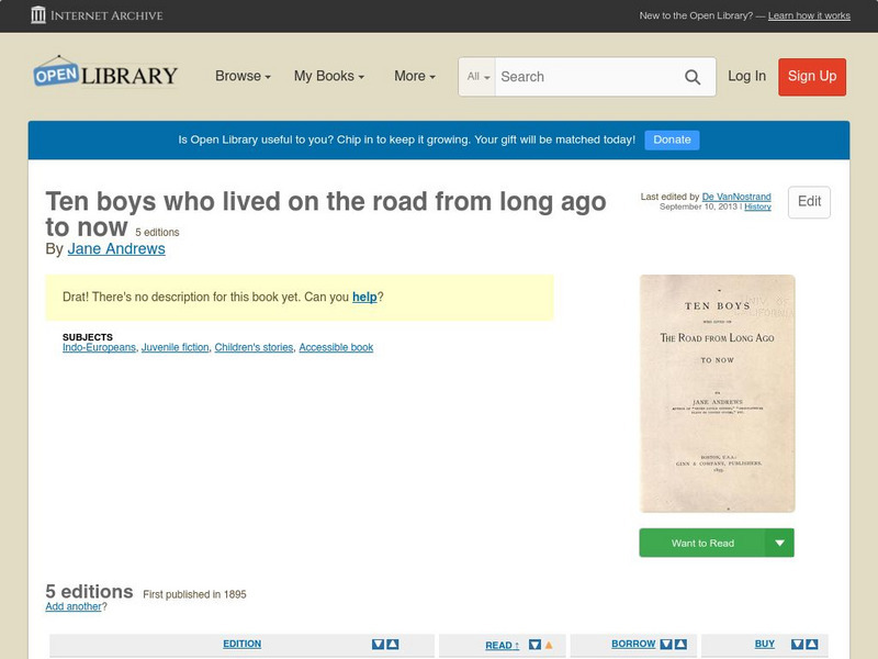 Open Library: Ten Boys Who Lived on the Road From Long Ago to Now eBook Open Library: Ten Boys Who Lived on the Road From Long Ago to Now eBook