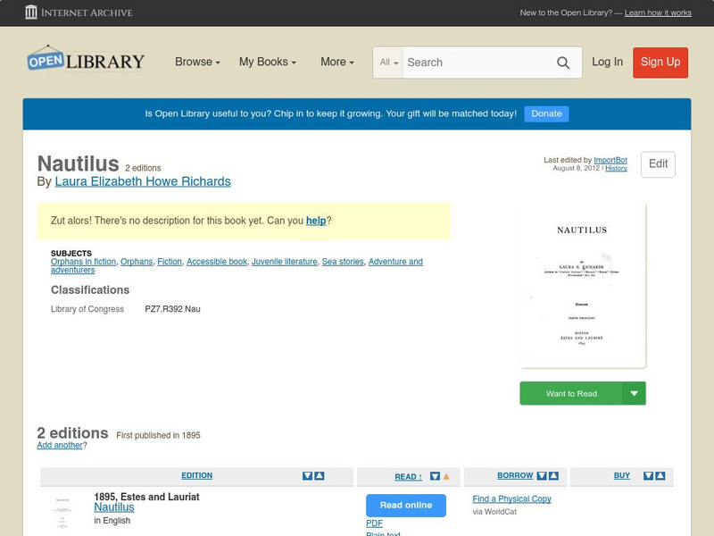 Open Library: Nautilus eBook Open Library: Nautilus eBook