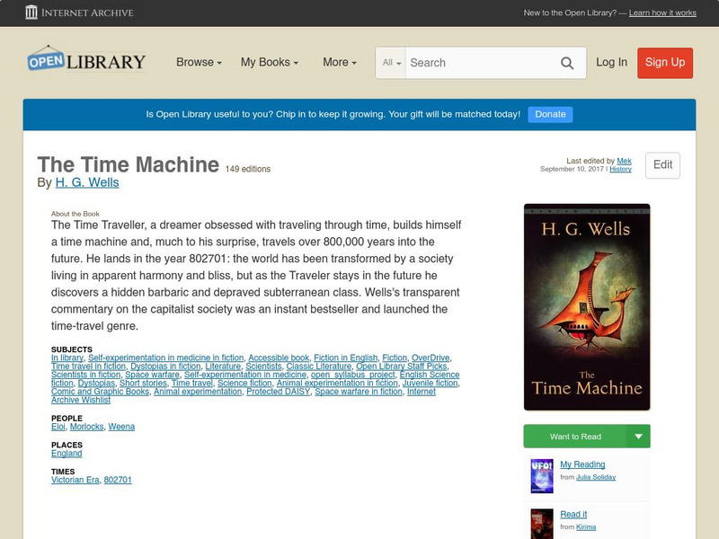 Open Library: The Time Machine eBook