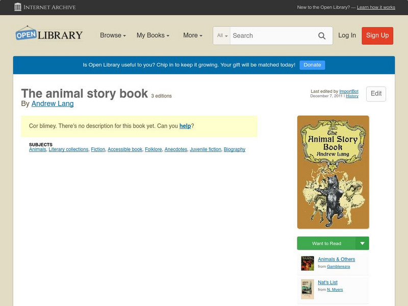 Open Library: The Animal Story Book eBook Open Library: The Animal Story Book eBook