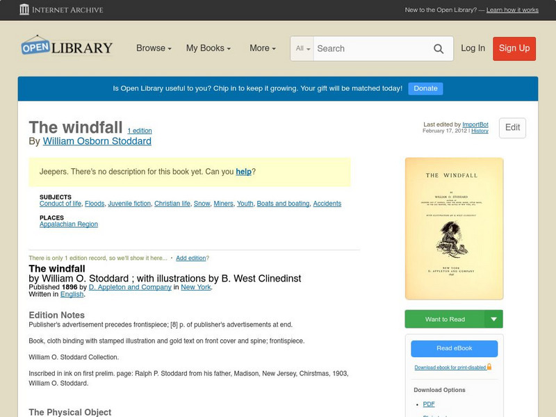 Open Library: The Windfall eBook Open Library: The Windfall eBook