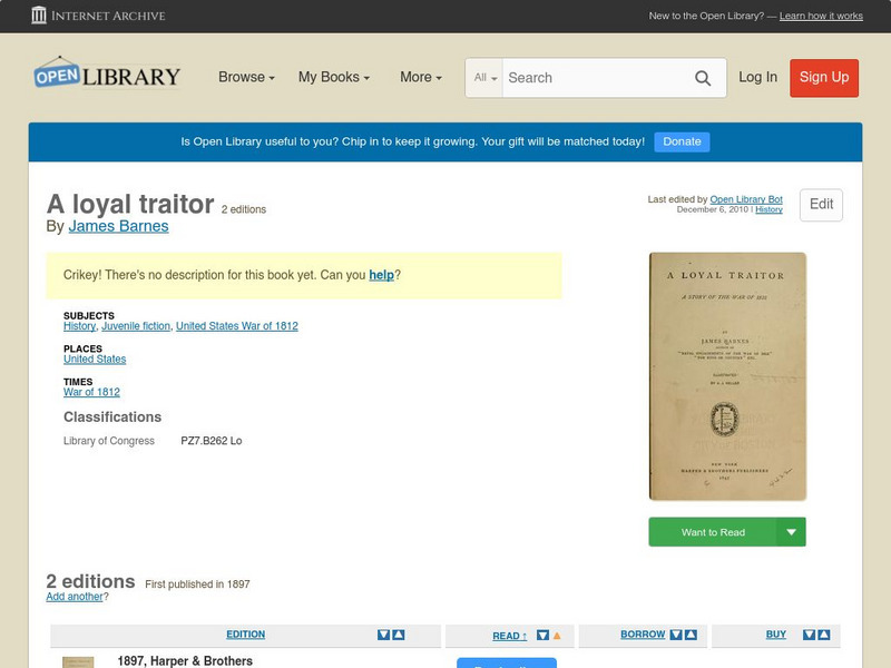 Open Library: A Loyal Traitor eBook