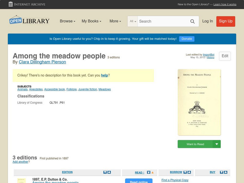 Open Library: Among the Meadow People eBook