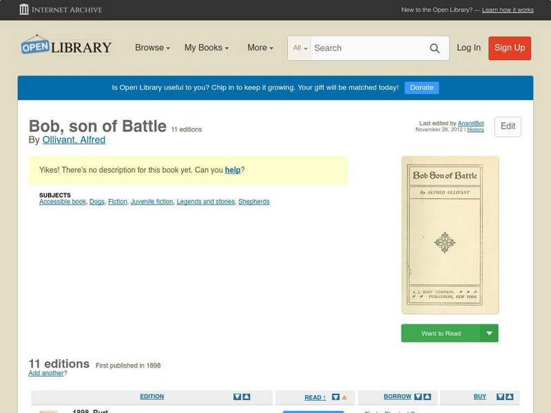 Open Library: Bob, Son of Battle eBook