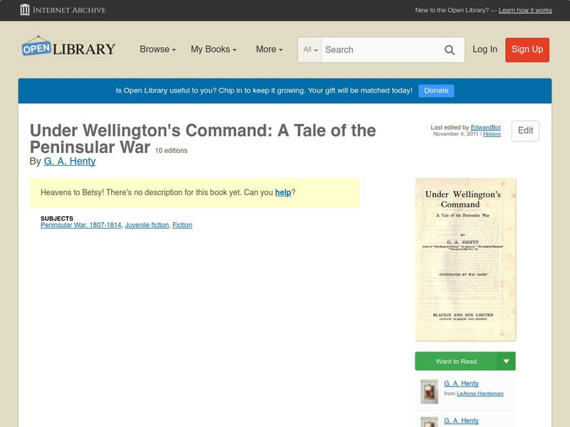 Open Library: Under Wellington's Command: A Tale of the Peninsular War eBook Open Library: Under Wellington's Command: A Tale of the Peninsular War eBook