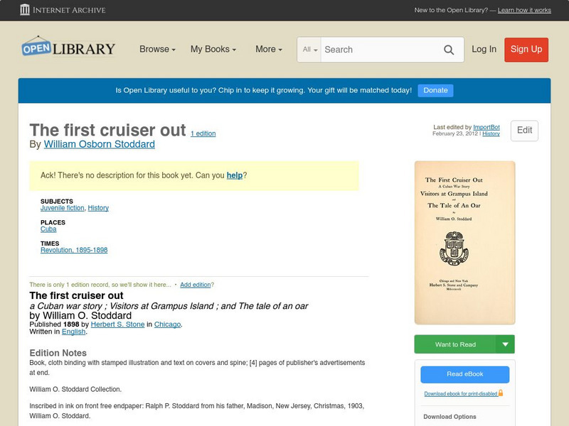 Open Library: The First Cruiser Out eBook Open Library: The First Cruiser Out eBook