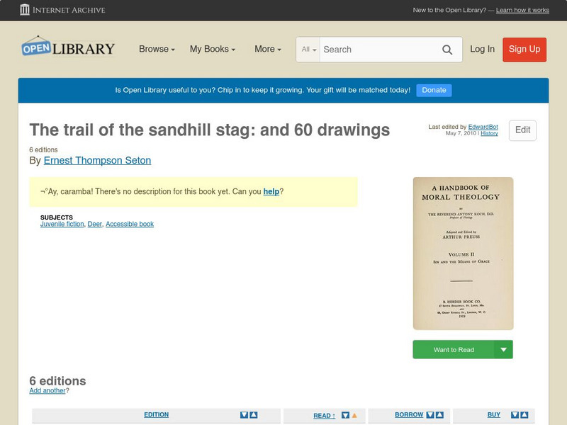 Open Library: The Trail of the Sandhill Stag: And 60 Drawings eBook