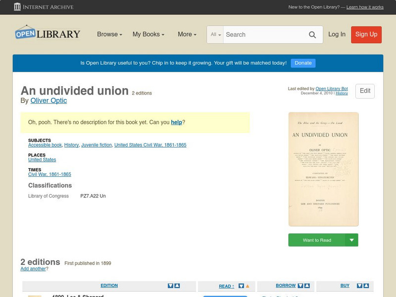 Open Library: An Undivided Union eBook