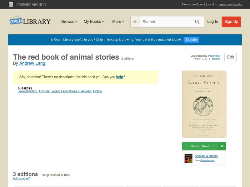 Open Library: The Red Book of Animal Stories eBook