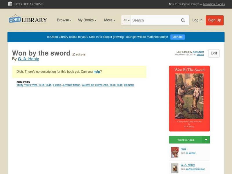 Open Library: Won by the Sword eBook Open Library: Won by the Sword eBook