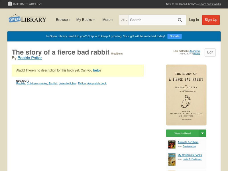 Open Library: The Story of a Fierce Bad Rabbit eBook
