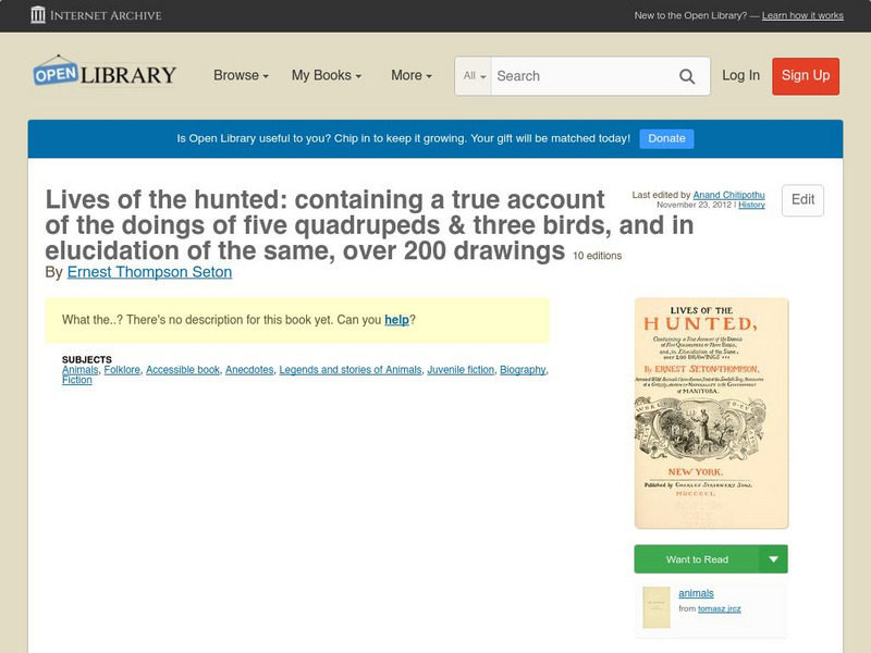 Open Library: Lives of the Hunted eBook