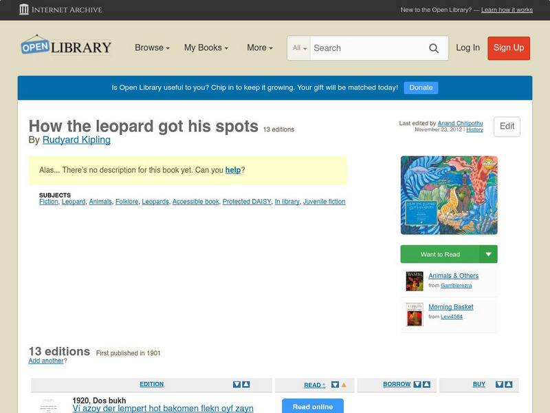 Open Library: How the Leopard Got His Spots eBook Open Library: How the Leopard Got His Spots eBook