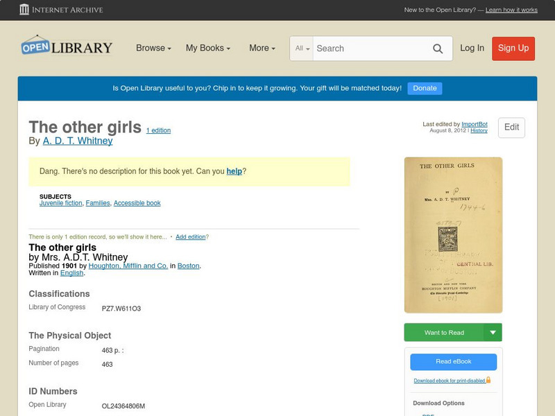 Open Library: The Other Girls eBook