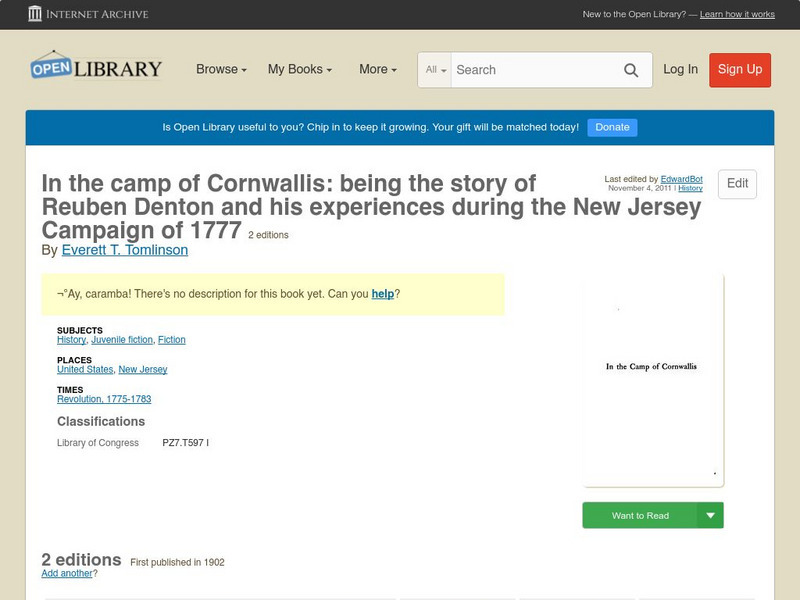 Open Library: In the Camp of Cornwallis eBook Open Library: In the Camp of Cornwallis eBook