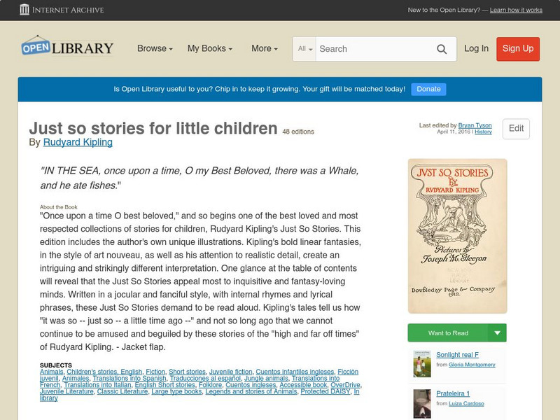 Open Library: Just So Stories for Little Children eBook