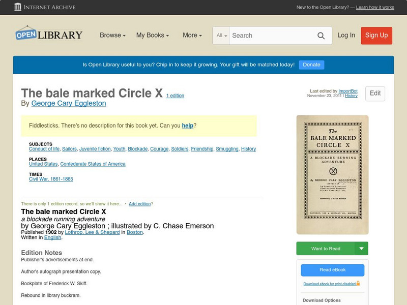Open Library: The Bale Marked Circle X eBook Open Library: The Bale Marked Circle X eBook