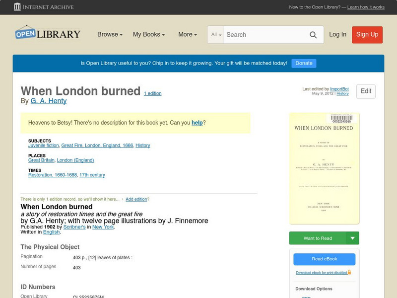 Open Library: When London Burned eBook Open Library: When London Burned eBook
