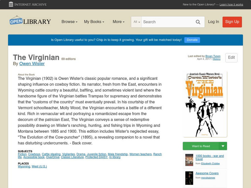 Open Library: The Virginian eBook