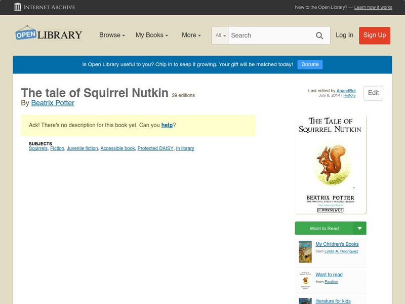 Open Library: The Tale of Squirrel Nutkin eBook